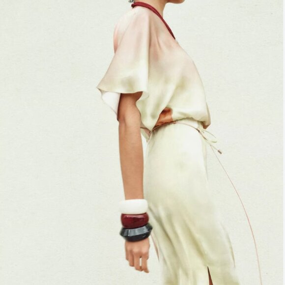 ZARA Satin Draped Midi Dress – Size XL | New, Never Worn 🧡 - Picture 8 of 15